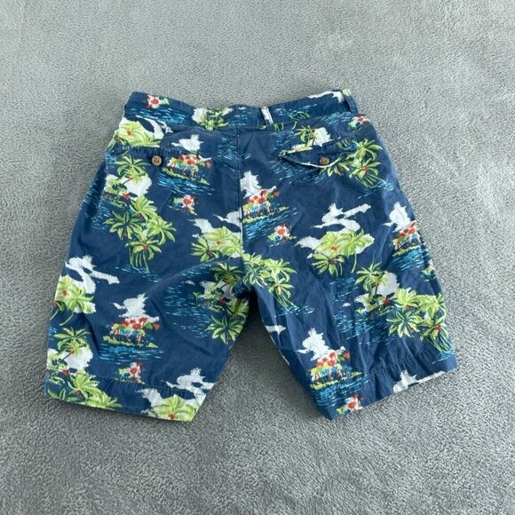 Washed Stoned & Beaten Mens Hawaiian Print Blue Casual Shorts 31 5169 - Picture 2 of 8